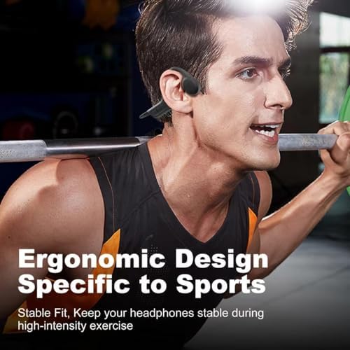 Advanced Bone Conduction Wireless Headphones – IPX7 Waterproof Earbuds with Bluetooth 5.3 for Active Athletes – 10-Hour Playtime, Built-in Mic, Ideal for Running, Cycling, and Hiking – Experience Sound Without Isolation