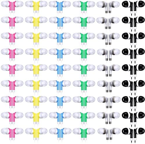Vibrant Konohan 60-Pack Kids Earbuds – Classroom-Ready Colorful Headphones with Durable Wires for Ultimate Comfort – Individually Bagged for Hygiene and Easy Distribution – Perfect for Tablets, Laptops, and Engaging Group Learning Activities – Enhance Student Focus and Fun in Every Lesson