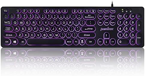 Transform Your Workspace with the Perixx PERIBOARD-317 RGB Wired Backlit USB Keyboard – Enhanced Visibility with Big Print Keys and Dynamic RGB Illumination for Ultimate Typing Comfort – Ideal for Gamers and Professionals Alike – US English Layout for Seamless Navigation and Cross-Platform Compatibility – Elevate Your Productivity and Style Today!