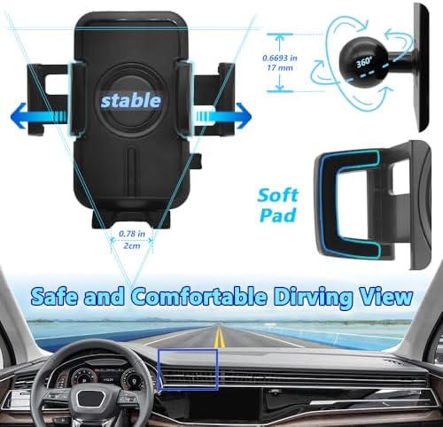 WAAPAK Premium Car Phone Holder Mount for Audi Q7 & SQ7 (2016-2025) – Secure Smartphone Cradle with 360-Degree Rotation, Thick Case Compatibility, and Sleek Interior Design for Effortless Navigation and Hands-Free Calling