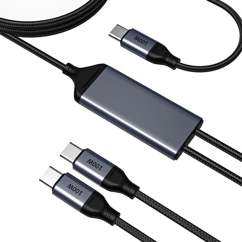 OMNIHIL 3.2 FT USB-C Splitter Cable for Anker Mag Go – Premium Durable Charging and Data Transfer Solution for Multiple Devices at Home or Office – Fast Power Delivery and Seamless Compatibility with USB-C Gadgets