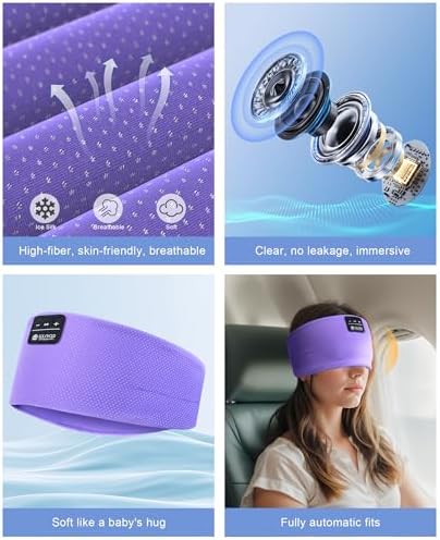 Ultimate Bluetooth 5.4 Sleep Headband Headphones – Designed for Side Sleepers, Unmatched Comfort for Active Lifestyles, Superior Sound Quality, Ergonomic Fit for Enhanced Relaxation, Ideal Tech Gift for Music and Podcast Enthusiasts