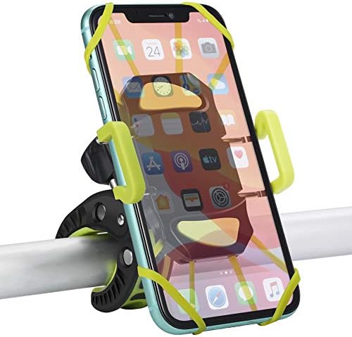 Versatile Bike Phone Mount with 360-Degree Rotation – Secure Smartphone Holder for Bicycles, Motorcycles, and Baby Carriages – Compatible with i Phone, Sony, Samsung – Durable Rubber Strap Design for Effortless Navigation and Calls – Lightweight and Easy Installation for Enhanced Riding Experience – Sleek Black Finish for Any Style