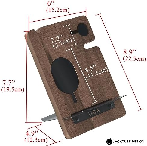 Optimize Your Charging Space with the J JACKCUBE DESIGN Premium Wood Docking Station – Elegant Multi-Device Organizer for Smartphones and Smartwatches, Featuring Advanced Cable Management and Swift Charging Solutions, Perfect for Modern Bedrooms and Effortless Device Accessibility