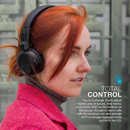 JLab Studio ANC On-Ear Wireless Headphones – Premium Bluetooth 5 Technology with 34+ Hours Playtime, 28+ Hours Active Noise Cancellation, Customizable EQ3 Sound Profiles, Luxurious Faux Leather & Cloud Foam for Ultimate Comfort – Perfect for Commuters and Home Relaxation