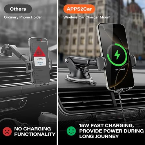 Ultimate APPS2 Universal Car Suction Cup Phone Mount – Secure Dashboard Holder for i Phone & Samsung – 360° Rotation, Sticky Gel Pad for Enhanced Stability – Effortless Installation & Hands-Free Navigation – Ideal for All Smartphone Models