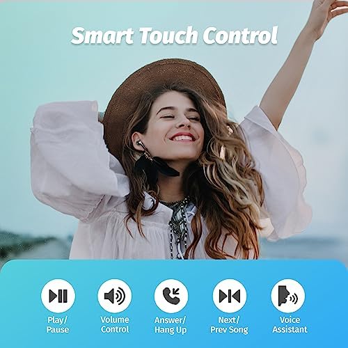 Premium Bluetooth Wireless Earbuds with Active Noise Cancelling and Touch Control – IPX6 Waterproof Earphones for Calls and Gaming, Featuring Wireless Charging Case and Cleaning Pen Tool, Ergonomic Design for Ultimate Comfort and Enhanced Device Compatibility in Sleek Black