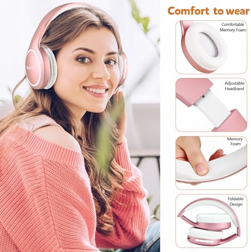 Ultimate 70-Hour Wireless Bluetooth Over-Ear Headphones – Immerse Yourself in Deep Bass with 3 Custom EQ Modes, Lightweight & Foldable Design for Maximum Portability, Integrated Microphone for Seamless Calls – Perfect for Music Lovers, Home Office, and On-the-Go Sound Quality