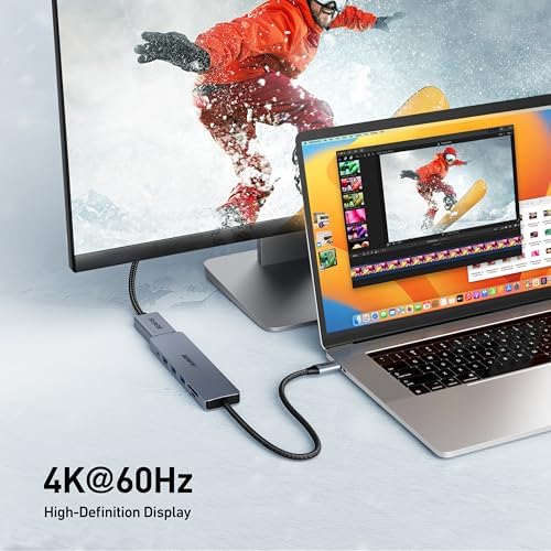 BENFEI 7-in-1 USB C Hub Multiport Adapter – Ultimate Connectivity Solution with 4 K HDMI, 100 W Power Delivery, High-Speed USB 3.0 Ports, and Card Readers for i Phone 15 Pro/Max, Mac Book, i Pad Pro & Samsung S23 – Boost Productivity and Streamline Your Setup