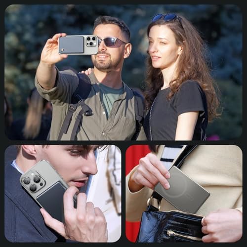 Ultra-Slim 5000 m Ah Magnetic Power Bank with Built-In USB-C Cable – 22.5 W Fast Charging Solution for i Phone 16/15/14/13, Samsung Galaxy, and Android Devices – Lightweight Design, Smart Thermal Regulation, and Universal Compatibility for Effortless On-the-Go Charging