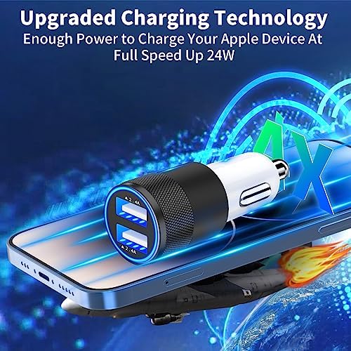 Braveridge 66 W Dual Port USB-C Car Charger for i Phone 16 – MFi Certified Fast Charging with Type-C Braided Cable – Enhanced Compatibility for i Phone 16/16 Pro Max/15/15 Pro/i Pad – Ideal for Road Trips and On-the-Go Power Solutions