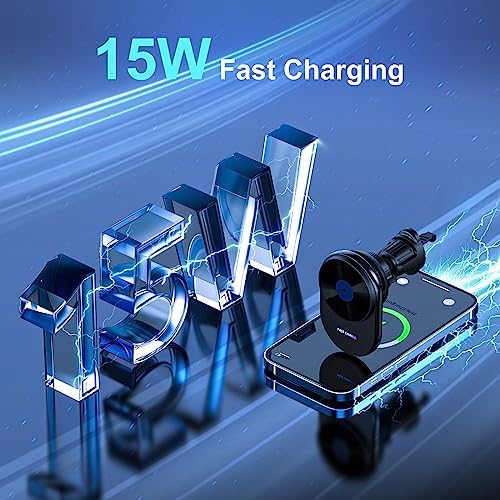 Magnetic Wireless Car Charger Mount for i Phone – Fast Semiconductor Cooling Technology for i Phone 15/14/13/12 Series – Effortless Hands-Free Charging & Secure Fit for Enhanced Driving Safety and Convenience