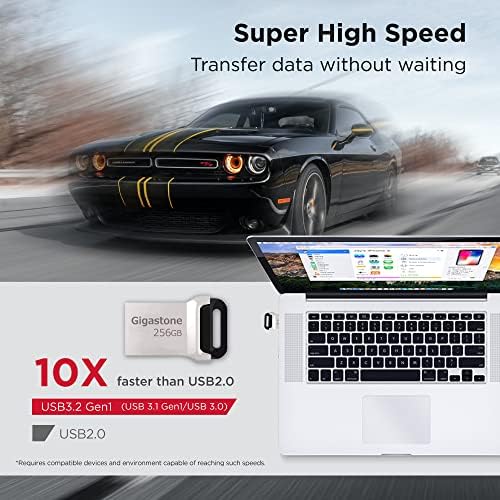 GIGASTONE 64 GB Ultra-Fast Nano Flash Drive Z90 – Compact USB 3.2 Gen 1 Storage Solution with 120 MB/s Speed, Lightweight Metal Design for PC/Mac/TV/Car Compatibility, Perfect for Reliable Data Backup and Quick File Transfers