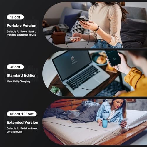 10-Foot Apple MFi Certified USB C to Lightning Charging Cable – Dual Pack High-Speed i Phone Charger for 14/13/12 Series and i Pad – Durable Long Charging Cord for Ultimate Convenience and Flexibility