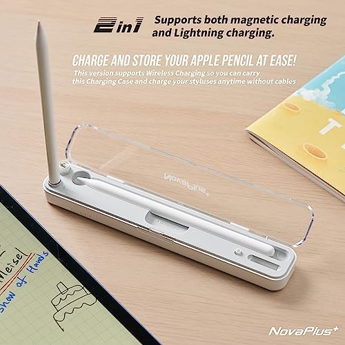 Revolutionary 2-in-1 Apple Pencil Charging Case with Magnetic Lightning Dock – Ultra-Convenient Power Hub for 1 st & 2 nd Gen Models – Stylish White Finish for Optimal Portability and Efficiency