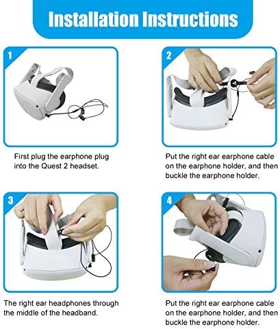 Unleash Immersive Sound with AMVR Noise-Isolating Earbuds for Meta Quest 2 – Custom-Fit In-Ear Headphones with 3 D 360-Degree Audio and Secure Silicone Holders (White) – Enhance Your VR Gaming Experience with Superior Compatibility and Comfort