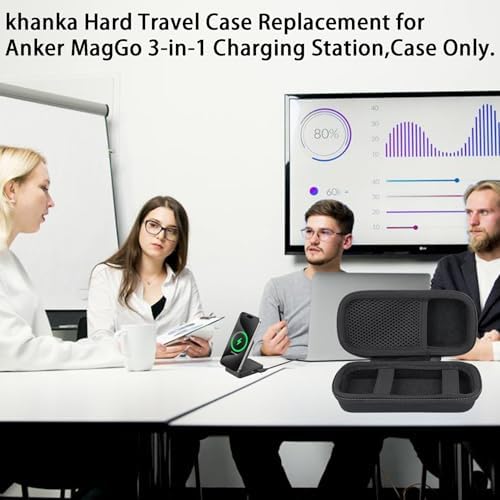Premium Khanka Hard Travel Case for Anker Mag Go 3-in-1 Charging Station – Ultimate Qi2 Certified Wireless Charger Protection, Lightweight & Custom-Fit Design, Sleek White Finish for Effortless Portability and Organization