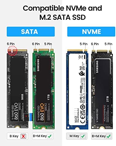 ORICO Tool-Free M.2 NVMe SATA SSD Enclosure Adapter – High-Speed USB-C 3.2 Gen 2 External Drive for 2230/2242/2260/2280 M.2 SSDs – Durable Aluminum Case with UASP & TRIM Support for Optimal Performance – Portable Data Storage Solution