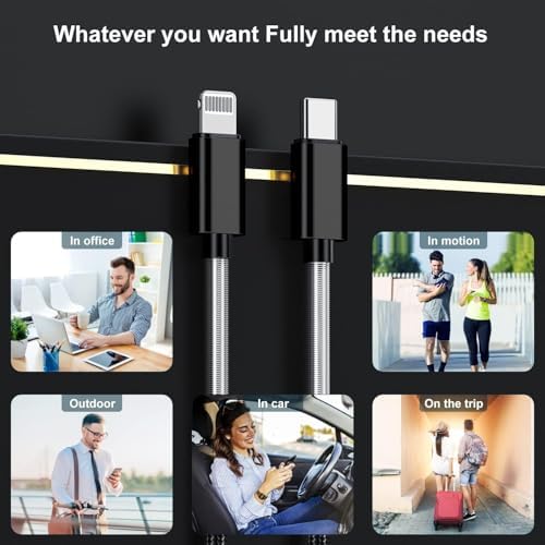 10-Foot Apple MFi Certified USB C to Lightning Charging Cable – Dual Pack High-Speed i Phone Charger for 14/13/12 Series and i Pad – Durable Long Charging Cord for Ultimate Convenience and Flexibility