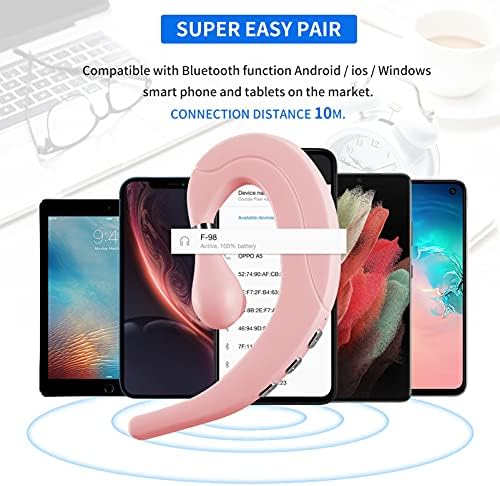 Revolutionary Ear Hook Bluetooth Wireless Headphones – Comfort-Focused Noise Cancelling Earphones with Microphone for Android & i Phone Compatibility (Red) – Effortless Connectivity, Ultimate Sound Quality, and Ergonomic Design for All-Day Wear