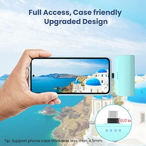 Ultra-Compact 5200 m Ah USB C Power Bank – Fast Charging Mini Portable Charger for i Phone 16/16 Plus/15/15 Plus/15 Pro Max, Galaxy S25/S24, i Pad, and Android Devices – Essential Power Solution for On-the-Go Charging