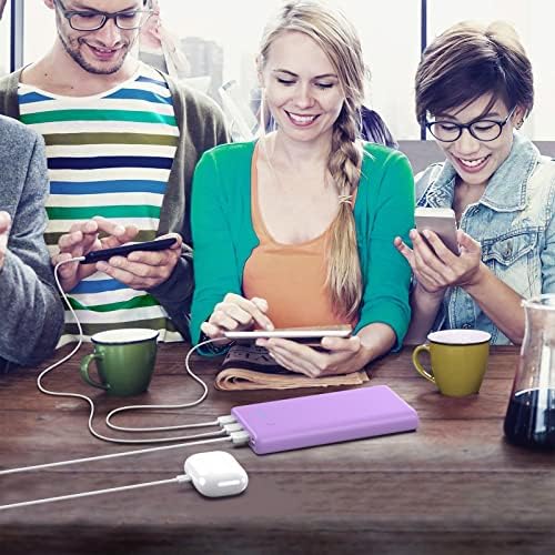 Ultra-High Capacity 40800 m Ah Portable Charger with Built-In Cables – 25 W PD USB C Fast Charging Power Bank – 5 Outputs & Dual Input for i Phone 16/15/14/13 & Samsung S23 – Stylish Pink Design for On-the-Go Charging Solutions