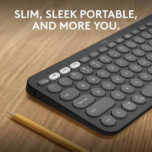 Logitech Pebble Keys 2 K380 s: Versatile Multi-Device Bluetooth Wireless Keyboard with Customizable Shortcuts, Slim & Portable Design for Ultimate Productivity Across Windows, mac OS, i Pad OS, Android, and Chrome OS – Tonal Graphite Finish for Style and Comfort