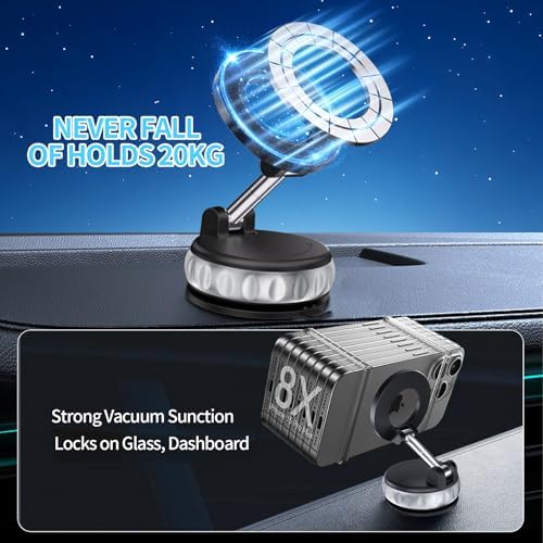 2025 Advanced Vacuum Suction Magnetic Phone Holder – Ultra-Foldable 360° Adjustable Car Mount for Seamless Hands-Free Connectivity in Vehicles, Gyms, and Smooth Surfaces – Universal Compatibility for Optimal Device Stability and Convenience