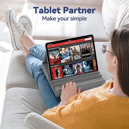 Revolutionize Your Tablet Experience with the KDD Foldable Pillow Holder – Ergonomic Lap & Bed Stand for i Pad Pro, Galaxy Tab, and E-Readers – Ultimate Comfort with Built-In Accessory Pocket & Stylus Mount – Lightweight, Durable Design for Effortless Portability and Posture Improvement