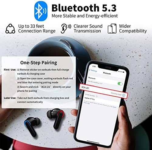 Advanced Bluetooth 5.3 Wireless Earbuds for Samsung S25 S24 S23 FE S22 Ultra & i Phone 16 15 – Immersive Noise-Canceling Headphones with Deep Bass, HD Microphone, and Sweat-Resistant Design for Ultimate Comfort and Clarity in Any Environment