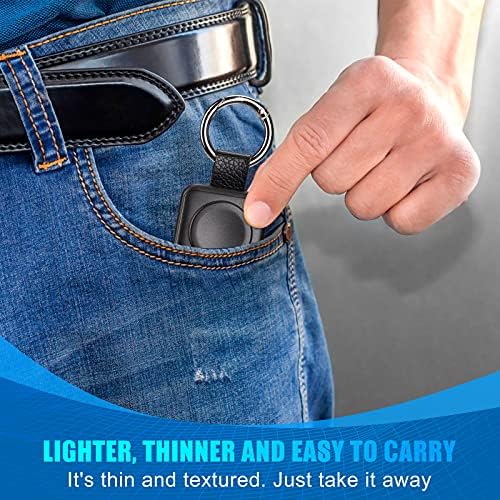 Compact Magnetic Wireless Power Bank for Apple Watch – HUOTO 1400 m Ah Travel Charger with Keychain Attachment for Series 9/8/7/6/SE/5/4/3/2/1/UItra/UItra 2 – Fast, Reliable Charging On-the-Go