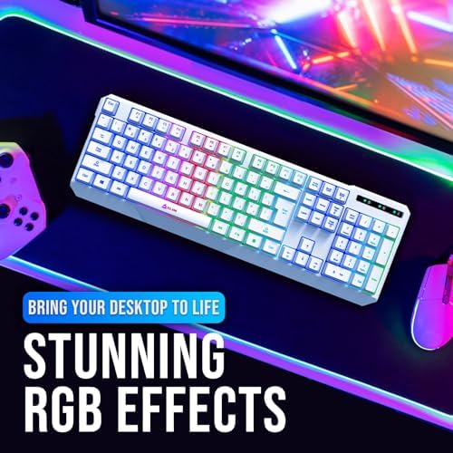 KLIM Chroma RGB Wireless Gaming Keyboard – Ultimate Performance with Long-Lasting Rechargeable Battery, Quick Typing & Water-Resistant Design for PC, PS5, PS4 & Mac – Elevate Your Gameplay with Stunning Backlighting & Enhanced Compatibility