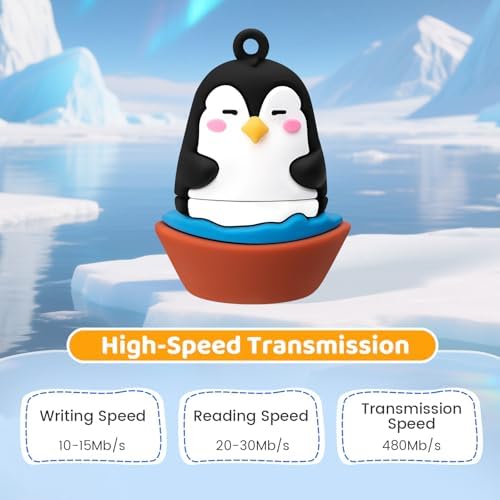 Charming Penguin 64 GB USB Flash Drive – Fun & Functional Memory Stick for Effortless Data Storage, High-Speed Transfer, and Cross-Platform Compatibility – Perfect Gift for Tech Lovers and Students