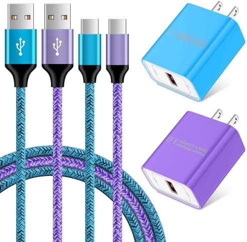 Rapid 18 W Quick Charge 3.0 Wall Charger for LG Devices – Ultra-Fast USB C Charging Solution with Two 6 FT Cables for Stylo, V, G Series, and Velvet – Compact, Safe, and Perfect for On-the-Go Power Needs