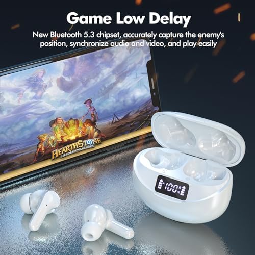 Premium Bluetooth 5.3 Wireless Earbuds – Immerse in Hi-Fi Sound with Advanced Noise-Cancelling Technology, 50-Hour Playtime, and IPX7 Waterproof Design for Ultimate Durability – Perfect for Audiophiles and Professionals Seeking Exceptional Audio Clarity and Comfort on the Go