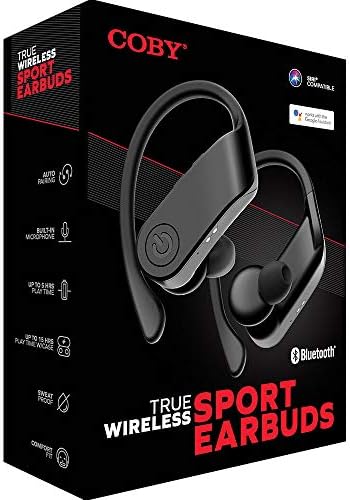 Coby True Wireless Sport Earbuds with 15-Hour Playback and Charging Case – Effortless Auto Bluetooth 5.3 Pairing, Siri & Google Assistant Compatibility, Ideal for Gym & Running – Stylish Blue Design for Active Lifestyles – Unmatched Sound Quality and Freedom of Movement