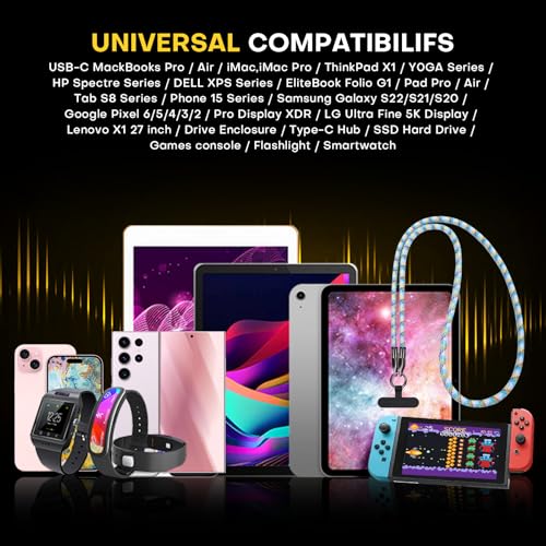 Ultimate 240 W USB C to C Cable with Wrist Strap Lanyard – 5 A Fast Charging & 480 Mbps Data Transfer for Type-C Devices – Durable Braided Design, 4 FT Length for Flexibility and Portability