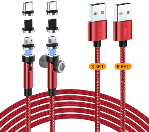 Transform Your Charging Routine with the 7-Pin Magnetic USB C Cable – Ultra-Fast 3 A Phone Charger Featuring 360° Rotating Connector for Effortless Use, Compatibility with Android & i OS Devices, and Durable Construction for Everyday Reliability – Includes Two Versatile Cables for Home and Travel Convenience