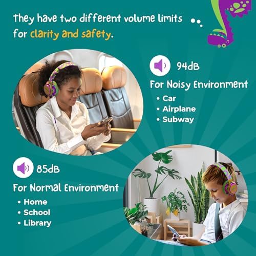 Kidrox Safe Sound Wired Toddler Headphones – Volume-Limited 85 d B Child-Friendly Headset for Ages 1-7 | Lightweight, Durable Design Perfect for Travel on Airplanes and Cars | Comfortable Fit for Tablets, i Pads, and More – Ensuring Safe Listening and Ultimate Entertainment Enjoyment
