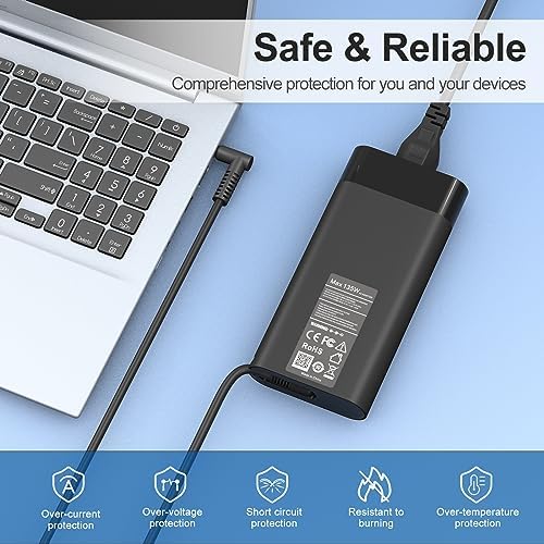 Ultra-Slim 65 W USB-C Laptop Charger for HP Spectre, Envy & Elite Series – Fast Charging AC Adapter for X360, Chromebook, and ZBook – Enhanced Compatibility & Travel Efficiency – Ideal Power Solution for Professionals and Students