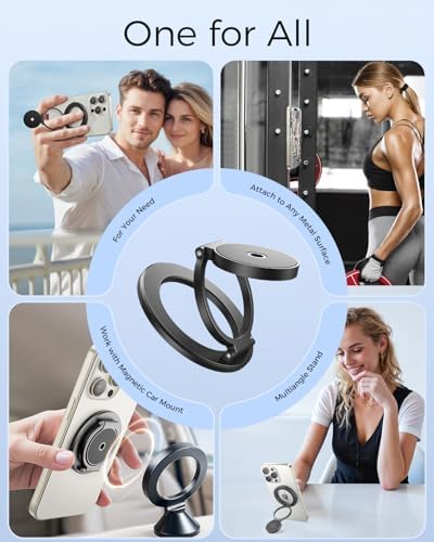 Revolutionize Your Mobile Experience with the SUPERONE Magnetic Phone Grip & Kickstand – Versatile Dual-Sided Ring Holder for i Phone 12-16 Series and Compatible Devices, Secure Attachment, Effortless Hands-Free Viewing, Perfect for Navigation and Daily Use