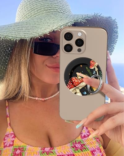 Tycamp Vintage Floral Magnetic Phone Grip – Chic Mag Safe-Compatible Ring Holder for i Phone 16/15/14/13/12 Series – Adorable & Practical Phone Stand for Women and Girls – Superior Grip for Safe Handling & Effortless Selfie Capture