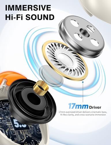 Open Ear Wireless Sports Earbuds – Premium Bluetooth 5.3 Connectivity with Superior HD Sound, Engineered for Active Lifestyles, Compatible with i Phone 16 Pro Max & Samsung S25 Ultra, Featherlight & Sweat-Resistant Design, Perfectly Tailored for Small Ears and Enhanced Comfort During Gym Workouts, Running, and Yoga Sessions – Elevate Your Fitness Experience with Unmatched Audio Quality and Freedom of Movement