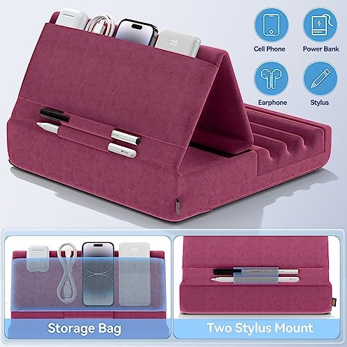 Revolutionize Your Tablet Experience with the KDD Foldable Pillow Holder – Ergonomic Lap & Bed Stand for i Pad Pro, Galaxy Tab, and E-Readers – Ultimate Comfort with Built-In Accessory Pocket & Stylus Mount – Lightweight, Durable Design for Effortless Portability and Posture Improvement