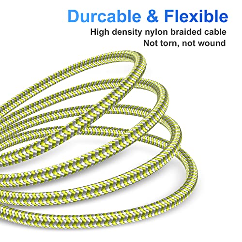 Ultimate i Phone Charger Cord Set – 4 Pack (1.5/3/6/6 FT) | MFi Certified Lightning Cables for Fast Charging | Compatible with i Phone 13, 12 Pro Max, Mini, 11 Pro, XS, XR, X, 8, 7 Plus, 6 s, 6 SE (2020), i Pad, i Pod | Durable Nylon Braided Design for Tangle-Free Convenience | Elevate Your Charging Experience with Enhanced Compatibility and Speed
