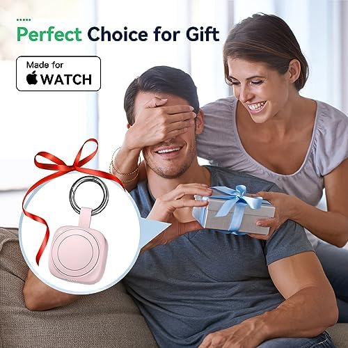 Dreamy Pink Portable Charger for Apple Watch – Wireless Magnetic Power Bank with 1200 m Ah Capacity, MFi Certified for All Models Including Series 9/8/7/6/5/4/3/2/SE/Ultra/Ultra 2 – Stylish & Compact Design for On-the-Go Charging Solutions