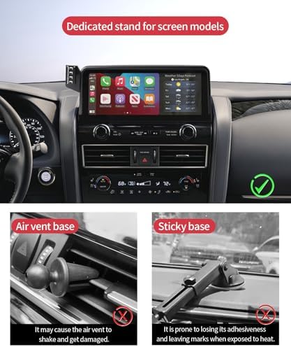 Car Phone Holder for 2021-2024 Nissan Armada, 360° Rotation, 12.3 inch Screen Fixed Clip, Auto Accessories Navigation Bracket, Interior Decoration Mobile Phone Mount – Enhanced Compatibility and Speed
