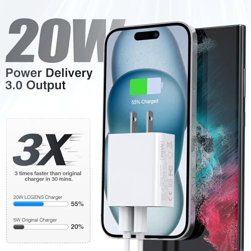 50 W Multiport USB Wall Charger Block – Dual Pack 5-Port Fast Charging Adapter with QC 3.0 Technology for i Phone 16/15/14 Pro Max, i Pad, Galaxy, Android – Compact & Safe Power Solution for Multi-Device Convenience