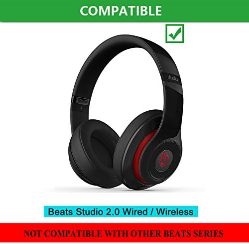 Upgrade Your Audio Experience with JECOBB Studio 2.0 Replacement Earpads – Premium Protein Leather & Memory Foam Ear Cushions for Beats Studio 2 Wired/Wireless Models B0500/B0501 (Vibrant Red) – Enhanced Comfort & Sound Isolation for Ultimate Listening Enjoyment