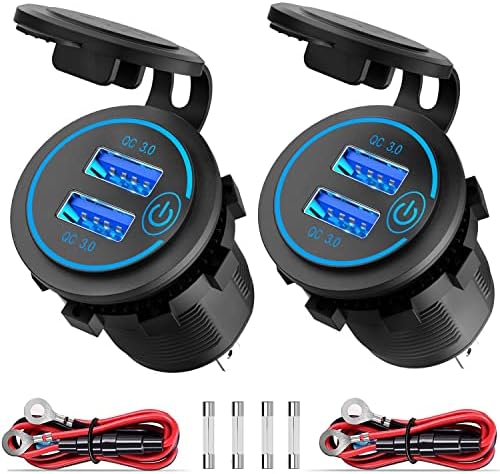 Ultimate 83 W 12 V USB Outlet Laptop Charger – Dual Fast Charge 65 W USB-C PD3.0 & 18 W QC3.0 Ports – Waterproof Multi-Car Socket with Energy-Saving Power Switch – Ideal for Cars, Boats, RVs, Trucks, and More – Unmatched Compatibility & Speed for All Devices